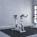 Modern fitness equipment sports studio 3d model