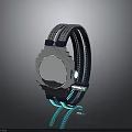 Stylish Daily Life Watch With Blue Braided Strap Shiny Silver Dial And Green Accent