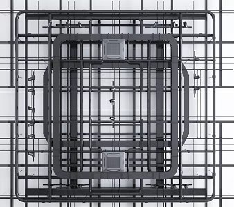 Industrial LOFT Ceiling Pipeline Trough Pipe Line Ceiling Track Light Combination 3d model