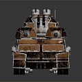 Vintage Industrial Tank 3D Render With Dual Cannons Tracks And Metallic Texture