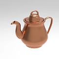 Elegant Copper Teapot With Curved Spout And Handle For Daily Use