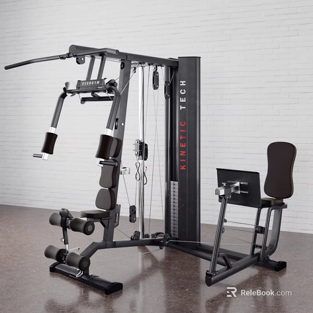 Multi Station Home Gym Equipment With Adjustable Seats And Strength Training Attachments 3d model 