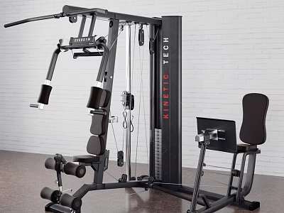 Multi Station Home Gym Equipment With Adjustable Seats And Strength Training Attachments 3d model