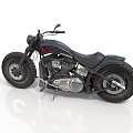 Vintage Black Motorcycle Classic Design Large Tires Chrome Engine Leather Seat