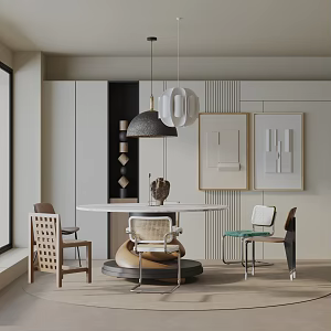 Modern table combination 3d model