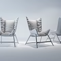 Modern Leisure Chairs With Leather Upholstery Metal Legs And Stylish Backrest Design