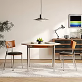 Modern Middle Ancient Style Round Dining Table and Chair Solid Wood Round Dining Table and Chair Solid Wood Sideboard 3d model