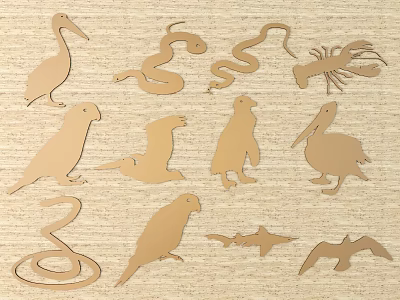 Animal silhouette metal carved animal pattern 3d model