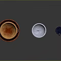 Decorative Household Items Orange Bowl Red Base White Mortar Blue Cube Dark Blue Jar Gold Trim