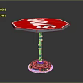 Red Octagonal Stop Sign With Mechanical Metal Base And Support Structure 3d model