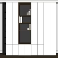 Modern White Open Bookcase With Wooden Shelves And Home Storage Function 3d model