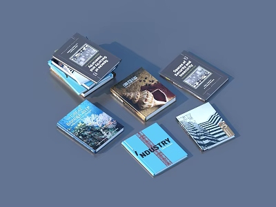 Assorted Books Magazines Display With Various Cover Images Text And Titles 3d model