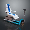 Blue And White Medical Transport Chair With Wheels And Handle For Patient Transfer