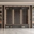 Modern Wine Cabinet Design With Glass Doors Wine Bottles Storage And Interior Lighting