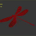 Vibrant Dragonfly With Black Wings And Green Body On Gray Background