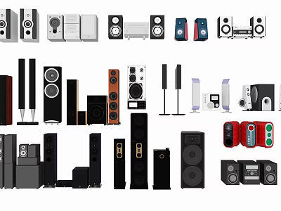 Top Quality Modern Headphones and Speakers With Sleek Design and High Performance Audio 3d model