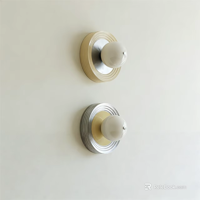 Modern Wall Lamps with Gold Silver Metal Base and White Shade for Home Decor 3d model 