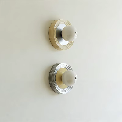 Modern Wall Lamps with Gold Silver Metal Base and White Shade for Home Decor 3d model