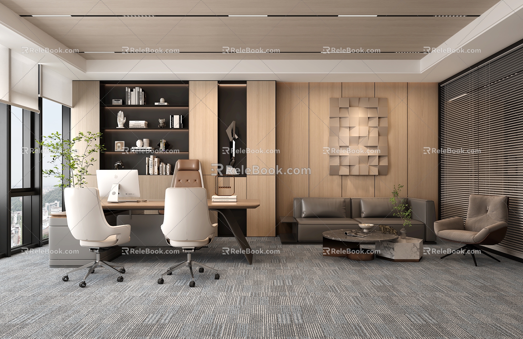 Modern Office Manager Room 3d model