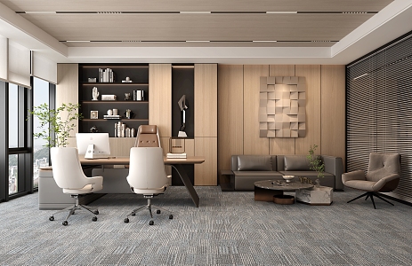 Modern Office Manager Room 3d model