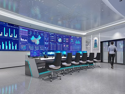 Control Room Command Center 3d model