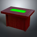Elegant Mahogany Wood Furniture Table Featuring Green Rectangular Panel Design And Solid Structure