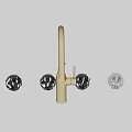 Brass Modern Kitchen Faucet with High Arc Spout and Single Handle Design