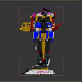 Colorful Transformers Robot Toy With Yellow Red Blue Design And Weapons
