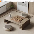 Chess table and chair combination Chess table Chess board 3d model