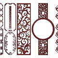 New Chinese Style Flower Lattice Window Carved Hollow Carved Window Corner Carved Gypsum Line Carved Window Pattern Carved 3d model