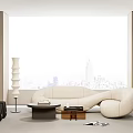 Modern sofa coffee table combination 3d model