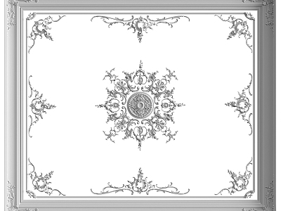 French ceiling line carved 3d model