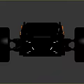 Sporty Orange Go Kart With Black Seats And Four Wheels Modern Design