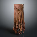 Elegant Long Brown Pleated Dress With Flowy Design And Soft Fabric