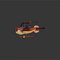Red Biplane Model Toy With Vintage Design And Colorful Wing Details