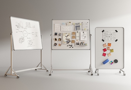 Modern Whiteboard Office Whiteboard Notes 3d model