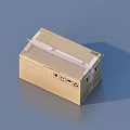 Sturdy Brown Cardboard Box Sealed With Tape And Handling Icons For Household Use