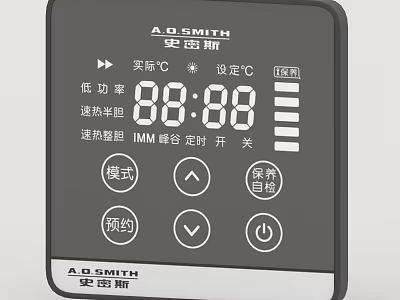 AO Smith Switch Panel With Timer Energy Saving Modes And Maintenance Functions 3d model