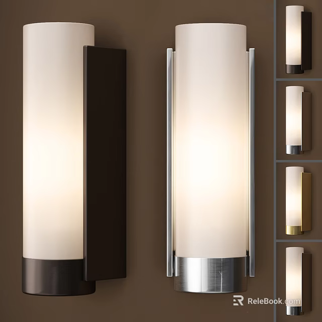 Modern Wall Sconces With White Shades And Various Frame Colors For Home Decor 3d model 