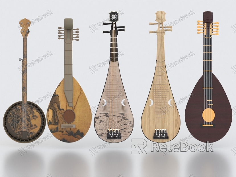 Chinese musical instrument Pipa Liuqin Yueqin musical instrument Hu Qin model