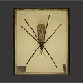 Large Mosquito Specimen In Glass Display Case With Golden Frame On Black Background