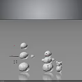 Snowman Construction With Stacked Snowballs Twigs Small Stones And Mini Snowman