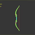 3D Rendered Red Bow Design With Black Grip And Bowstring