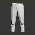 Fashionable White Straight Leg Pants With Belted Waist For Casual Wear