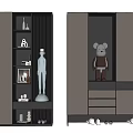 Elegant Modern Shoe Cabinet With Shelves Drawers And Decorative Storage Design