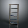Modern Metal Frame Storage Shelf With Multiple Blue Shelves For Home Organization