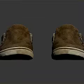 Brown Casual Shoes with Side Zipper Design and Suede Upper White Soles