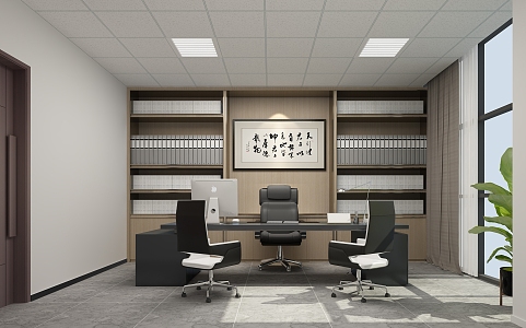 Modern Office Single Office 3d model