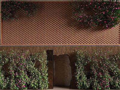 Vine Green Plant Wall Mud Wall 3d model