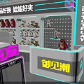 Indoor Amusement Park With Neon Lights Pink And Blue Decorations Bright Lighting Interactive Game Zones